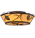 22"W Lodge Whispering Pines Flushmount