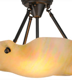 16"W Metro Beige Iridescent Organic Art Glass Semi-Flushmount