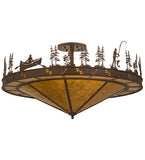 48"W Wildlife Fishtracks Semi-Flushmount