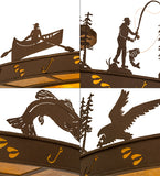 48"W Wildlife Fishtracks Semi-Flushmount