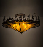 48"W Wildlife Fishtracks Semi-Flushmount