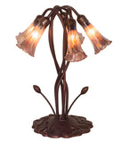 17"H Purple Iridescent Pond Lily 5 Lt Accent Lamp