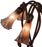 17"H Purple Iridescent Pond Lily 5 Lt Accent Lamp