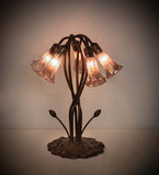 17"H Purple Iridescent Pond Lily 5 Lt Accent Lamp
