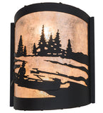 10"W Canoe At Lake Rustic Nautical Wall Sconce