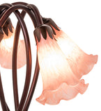 17"H Pink Tiffany Pond Lily 5 Lt Accent Lamp
