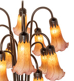 60"H Tiffany Amber/Purple Pond Lily 12 Lt Victorian Floor Lamp