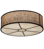 36"W Cilindro Burlap Textrene Modern Flushmount