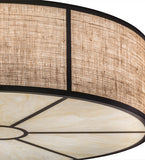 36"W Cilindro Burlap Textrene Modern Flushmount