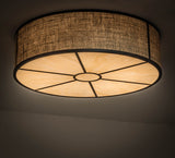 36"W Cilindro Burlap Textrene Modern Flushmount