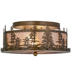 16"W Tall Pines Lodge Flushmount