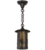 8"W Fulton Lone Elk Outdoor Pendant