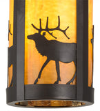 8"W Fulton Lone Elk Outdoor Pendant