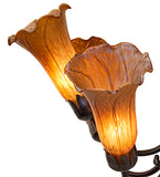 24"W Amber Tiffany Pond Lily 7 Lt Chandelier