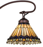 24"W Tiffany Jeweled Peacock 3 Lt Victorian Chandelier