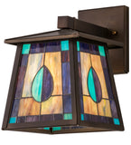 7"W Mackintosh Leaf Solid Mount Mission Wall Sconce