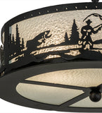 16"W Fly Fishing Creek Flushmount