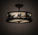 16"W Fly Fishing Creek Flushmount