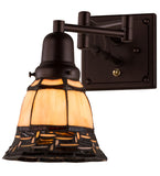 6"- 4"W Ilona Stained Glass Swing Arm Wall Sconce