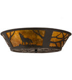 22"W Northwoods Wolf Wildlife Flushmount