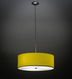 23"W Cilindro Play Yellow Linen Textrene Modern Pendant