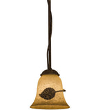 6"W Falling Leaf Rustic Lodge Mini Pendant