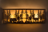 36"W Tall Pines W/Bear & Deer Wall Sconce