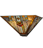 16"W Prairie Wheat Stained Glass Southwest Wall Sconce