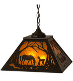 16"Sq Mare & Foal at Dawn Wildlife Lodge Pendant
