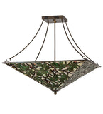 26"Sq Acorn & Oak Leaf Lodge Tiffany Inverted Pendant