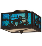 10"Sq Moose at Lake Wildlife Flushmount