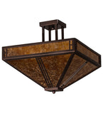 18"Sq Prairie Loft Mission Semi-Flushmount