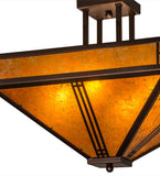 18"Sq Prairie Loft Mission Semi-Flushmount