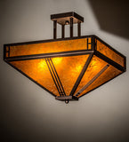 18"Sq Prairie Loft Mission Semi-Flushmount
