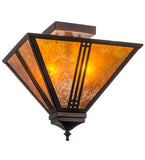 13"Sq Prairie Loft Mission Flushmount