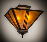 13"Sq Prairie Loft Mission Flushmount