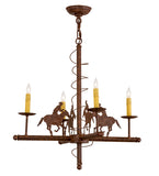 26"W Cowboy 4 Lt Chandelier