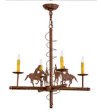 26"W Cowboy 4 Lt Chandelier