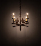 26"W Cowboy 4 Lt Chandelier