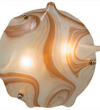 17.5"W Metro Fusion Cognac Swirl Modern Semi-Flushmount