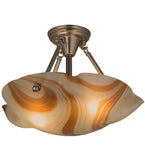17.5"W Metro Fusion Cognac Swirl Modern Semi-Flushmount