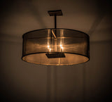 30"W Cilindro Rame Contemporary Pendant