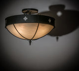 24"W Sabrina Gothic Semi-Flushmoun