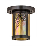 8"W Fulton Spider Web Outdoor Flushmount
