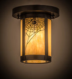8"W Fulton Spider Web Outdoor Flushmount