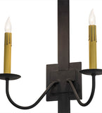 15"W Primitive 2 Lt Rustic Wall Sconce
