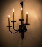 16"W Primitive 4 Lt Rustic Wall Sconce