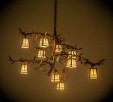 39"W Pine Branch Valley View 10 Lt Lodge Chandelier