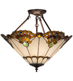 20"W Shell with Jewels Tiffany Inverted Pendant