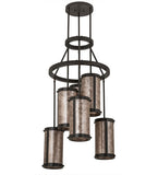 24"W Cartier 6 Lt Mission Arts & Crafts Chandelier